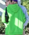 Street Style Hailey Bieber Green Hoodie Back Look