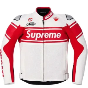 Supreme Motorcycle Leather Jacket Front Look
