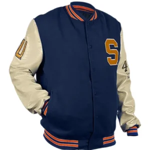 Syracuse S Letterman Varsity Jacket Front Look