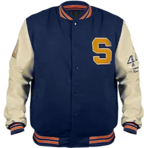 Syracuse S Letterman Varsity Jacket Front Look