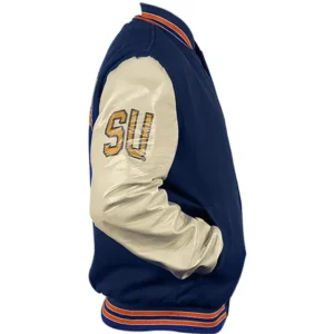Syracuse S Letterman Varsity Jacket Side look