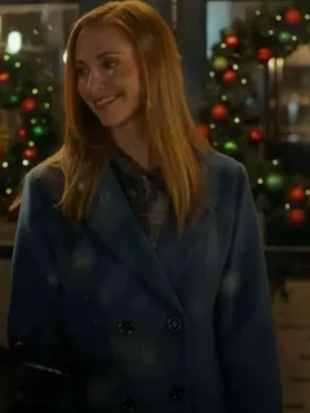 Tara Yelland We Met in December 2025 Blue Wool Coat