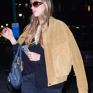 Tate McRae Brown Bomber Jacket