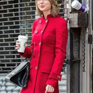 Taylor Swift Red Coat Front Look