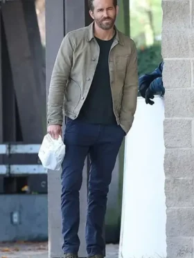The Adam Project Ryan Reynolds Jacket Front Look