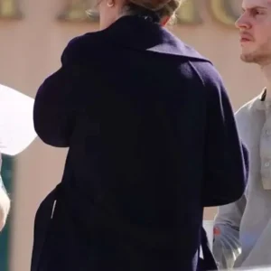 The Beauty 2026 Rebecca Hall Blue Coat Back look