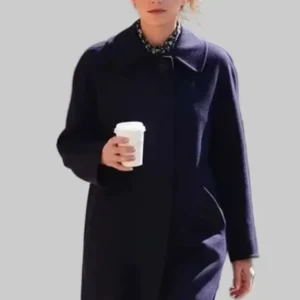 The Beauty 2026 Rebecca Hall Blue Coat Front Look