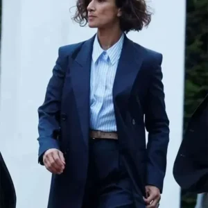 The Night Manager S02 Indira Varma Blue Blazer Front Look