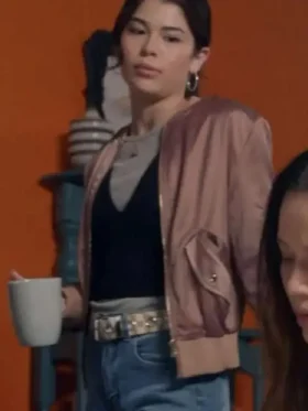 The Rookie Tamara Colins Satin Bomber Jacket Front Look