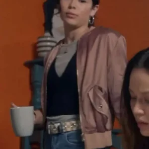 The Rookie Tamara Colins Satin Bomber Jacket Front Look