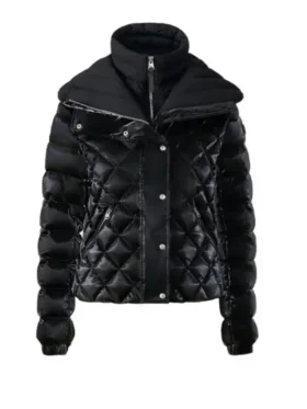 The Today Show Savannah Guthrie Black Quilted Puffer Jacket Front Look