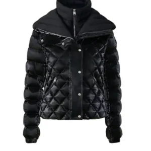 The Today Show Savannah Guthrie Black Quilted Puffer Jacket Front Look