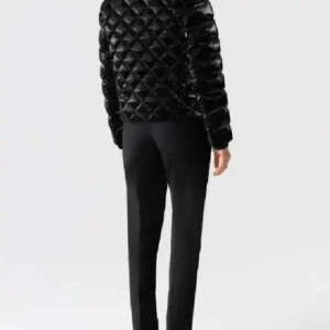 The Today Show Savannah Guthrie Black Quilted Puffer Jacket Back Look