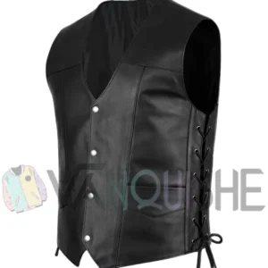 The Walking Dead Daryl Dixon Black Leather Vest