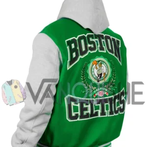 Throwback Prep Boston Celtics Kelly Green Hoodie Jacket left back van