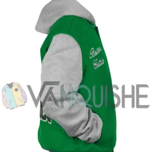 Throwback Prep Boston Celtics Kelly Green Hoodie Jacket right van