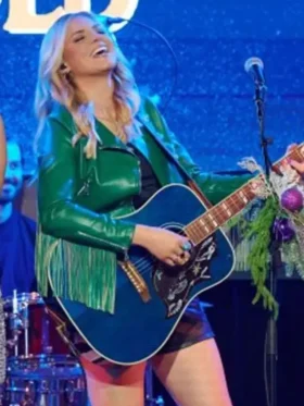 Tigirlily Grand Ole Opry Christmas Fringe Leather Jacket