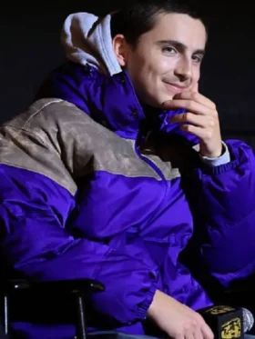 Timothee Chalamet Marty Supreme BAFTA Screening Puffer Jacket Front Look