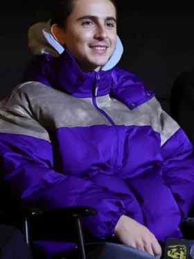 Timothee Chalamet Marty Supreme BAFTA Screening Puffer Jacket Front Look