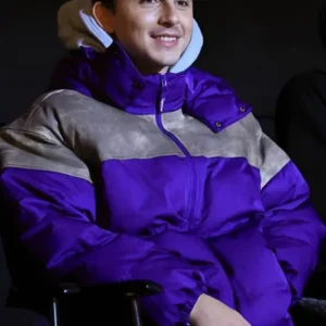 Timothee Chalamet Marty Supreme BAFTA Screening Puffer Jacket Front Look