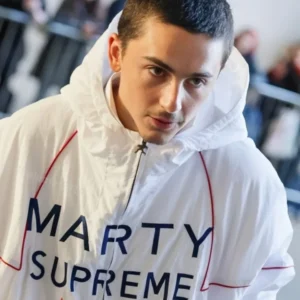 Timothée Chalamet Marty Supreme White Jacket
