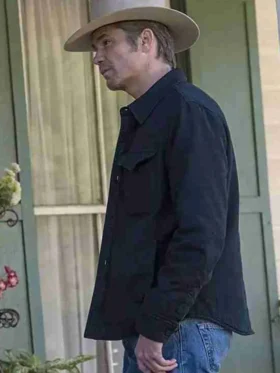 Timothy Olyphant Justified Sherpa Jacket Front Look