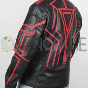 Tron Ares Jared Leto Leather Jacket Back Look