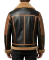 Vintage B3 Aviator Black and Tan Leather Jacket Back Look