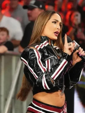 WWE Nikki Bella Leather Jacket Front Look