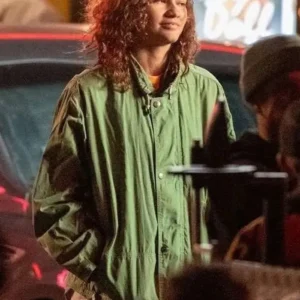 Zendaya Euphoria S03 Green Jacket Front Look