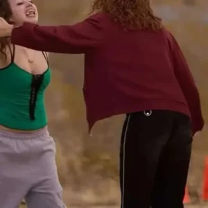 Zendaya Euphoria S03 Red Jacket front Look