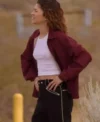 Zendaya Euphoria S03 Red Jacket front Look