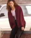 Zendaya Euphoria S03 Red Jacket front Look