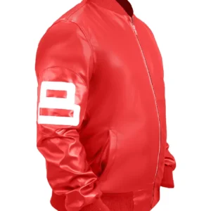 8 Ball Red Bomber Leather Jacket