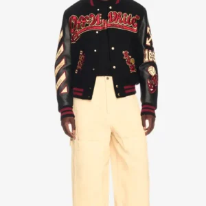 AC Milan Off White Varsity Jacket