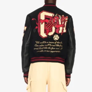 AC Milan Off White Varsity Jacket