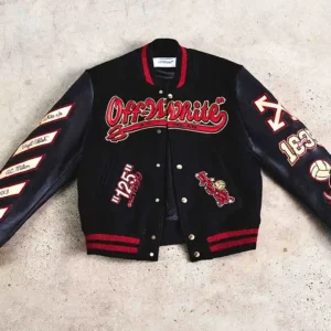 AC Milan Off White Varsity Jacket