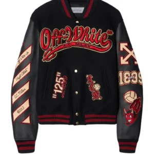 AC Milan Off White Varsity Jacket
