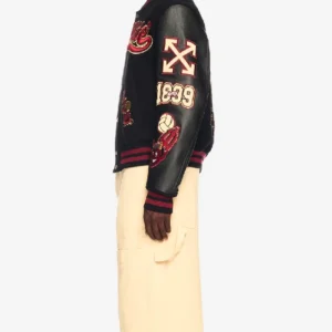 AC Milan Off White Varsity Jacket