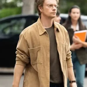 Alfie Allen Girl Taken Brown Jacket Front Look