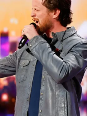 Americas Got Talent Blue Washed Leather Jacket