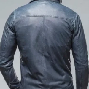 Americas Got Talent Blue Washed Leather Jacket