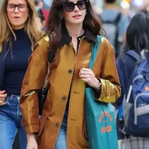 Anne Hathaway Metallic Gold Jacket