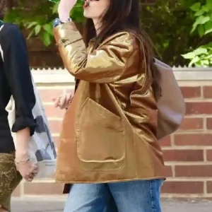 Anne Hathaway Metallic Gold Jacket