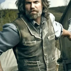 Anson Mount Hell on Wheels Distressed Leather Vest Front Look