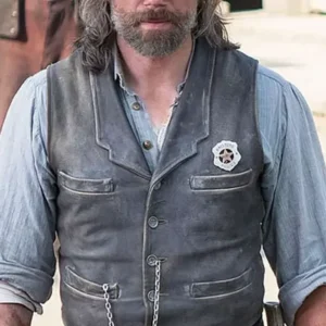 Anson Mount Hell on Wheels Distressed Leather Vest Front Look
