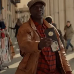 Arsene Lupin Omar Sy Leather Brown Jacket