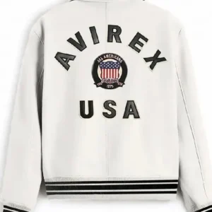 Avirex Lil Durk White Leather Jacket