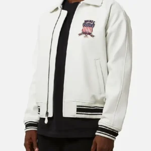 Avirex Lil Durk White Leather Jacket