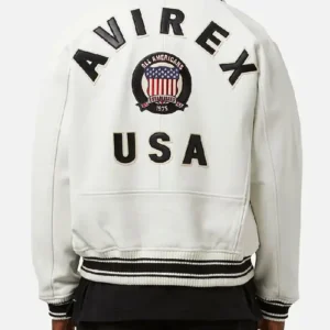 Avirex Lil Durk White Leather Jacket